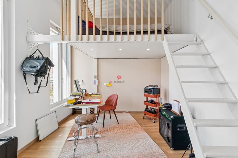 / Chambre côté Sud avec mezzanine