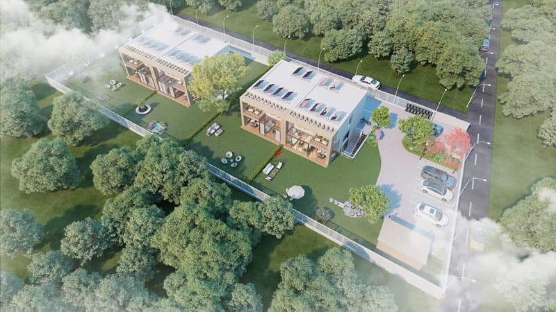 / Implantation des 4 villas / Location of the 4 villas