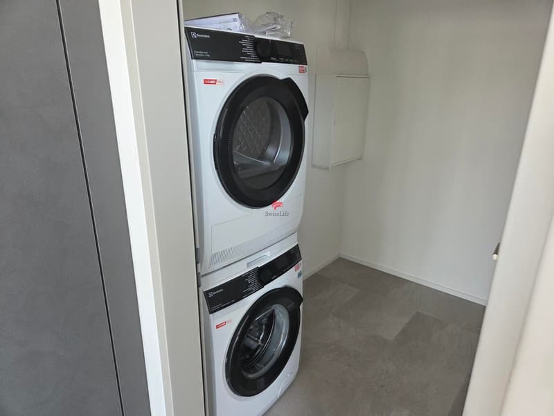 Jede Wohnung verfügt über Reduit mit Waschturm