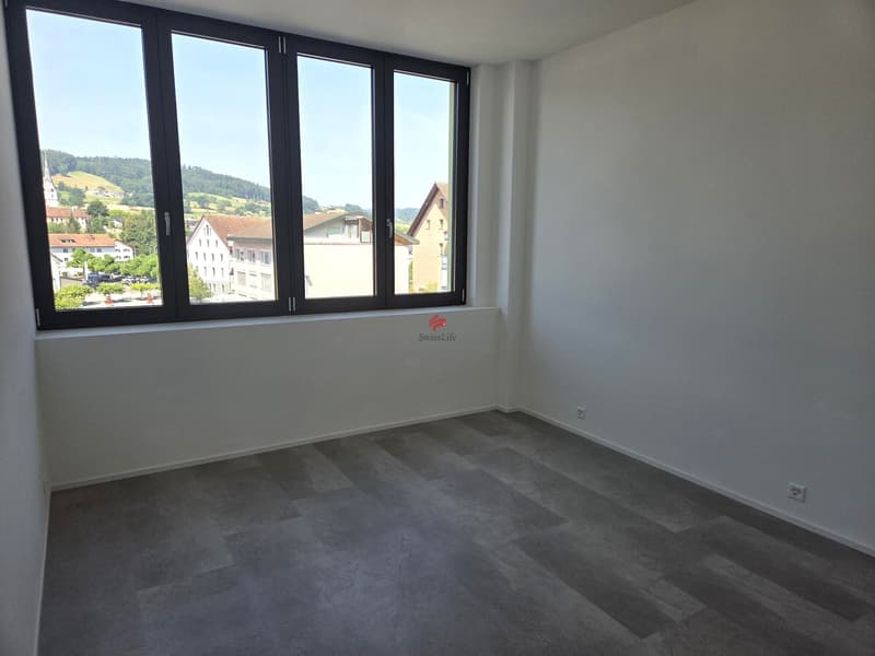 Sehr grosse Fenster mit elektrischen Rollläden
