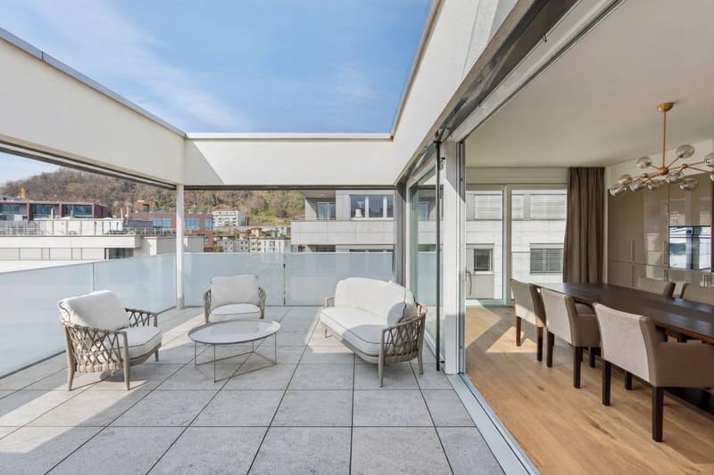 Au cœur de Paradiso, attique de 3,5 pièces avec terrasse et jardin sur le toit (5)