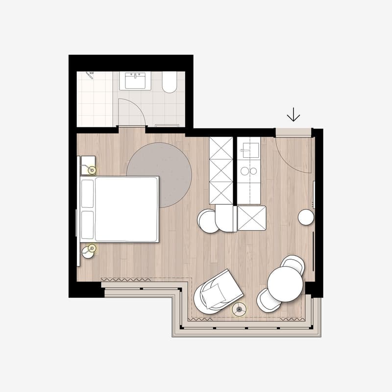 Studio Apartment Suite möbliert und neu renoviert in Zürich Oerlikon (12)