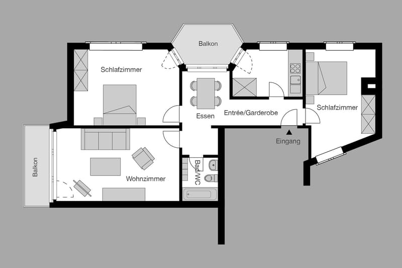 3-Zimmer Family Apartment mit Balkon möbiliert in Zürich - Nähe Bargrist/Hirsladen (10)