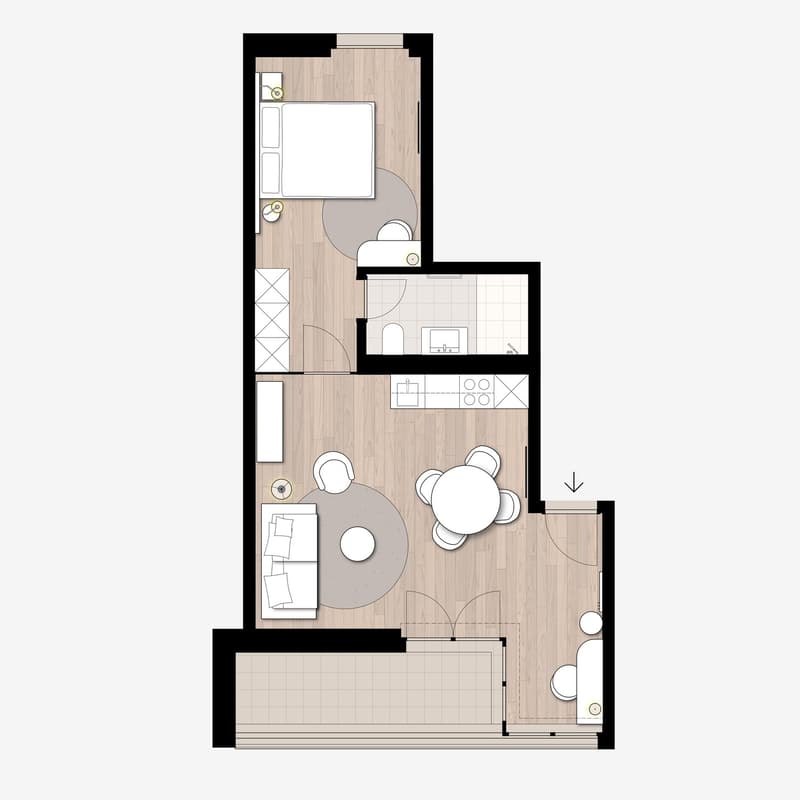 2-Zimmer Apartment möbliert und neu renoviert in Zürich Oerlikon (7)