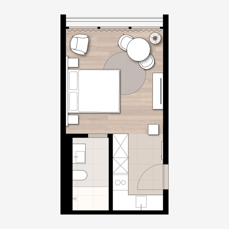 Studio Apartment möbiliert in Cham (Zug), Papieri-Areal (5)