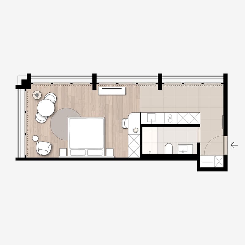 Studio Apartment Suite möbiliert in Cham (Zug), Papieri-Areal (5)