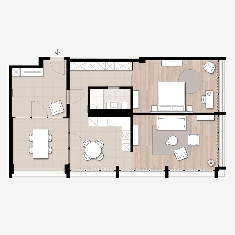 2-Zimmer Apartment Superior Suite möbiliert in Cham (Zug), Papieri-Areal (5)