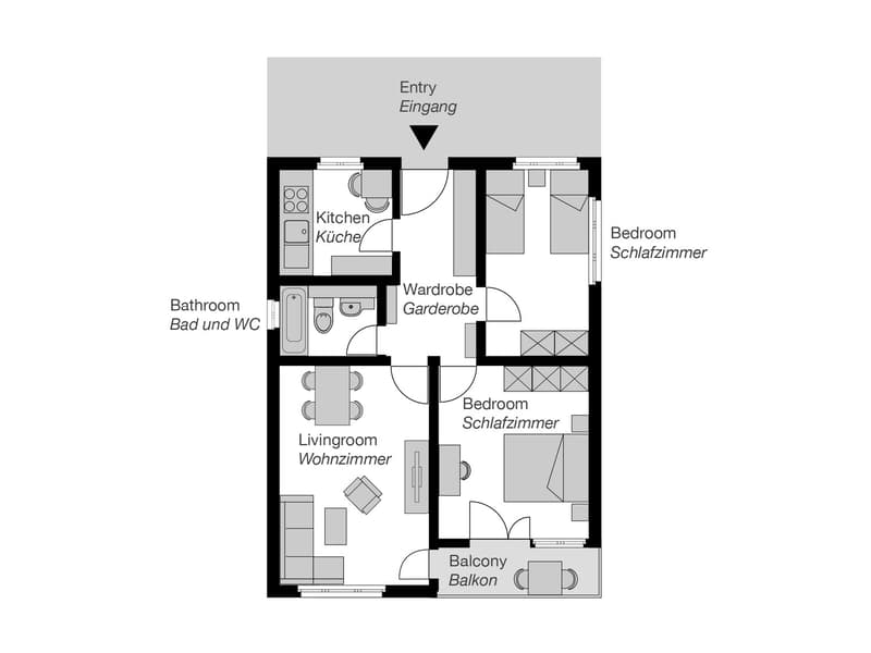 3-Zimmer Apartment mit Balkon möbiliert in Brüttisellen - kinderfreundlich (5)