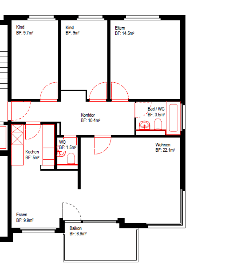 Modern renovation (2022): Bright 4.5-room apartment in Wittenbach (7)