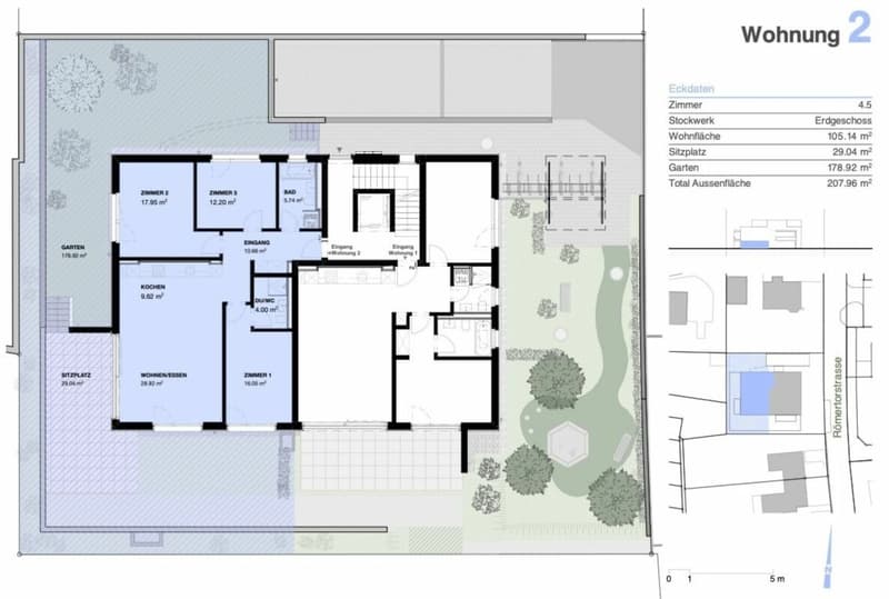 Urban leben, entspannt wohnen: moderne 4.5 Zimmer Gartenwohnung (2)