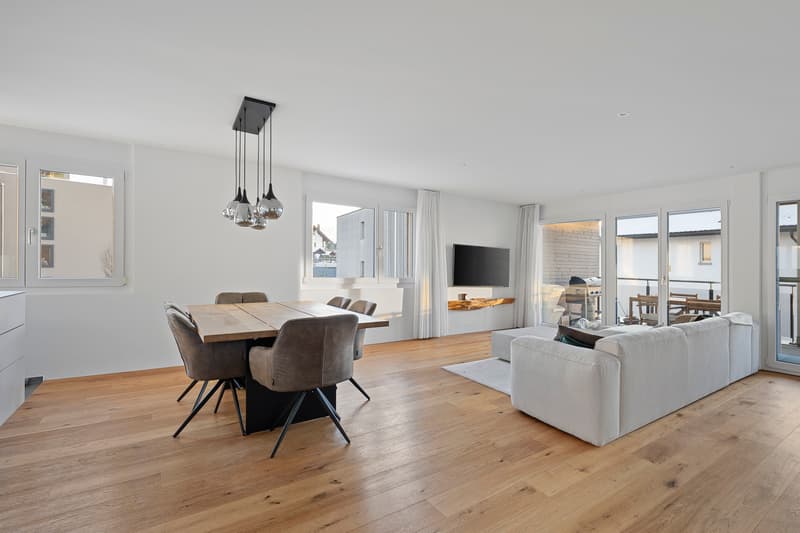 Vue partielle sur le lac avec deux loggias et rénovation moderne (1)