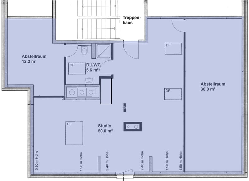 Ausgebaute Dachwohnung / Studio zu vermieten (8)