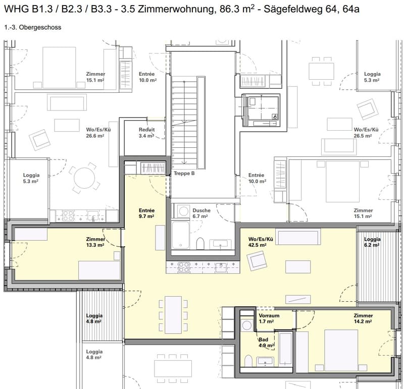 Moderne 3.5-Zimmer-Wohnung mit 2 Balkonen in Biel (8)
