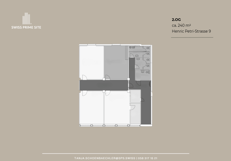 Floor plan of a 2-room apartment with a living room, bedroom, kitchen, bathroom, and hallway.