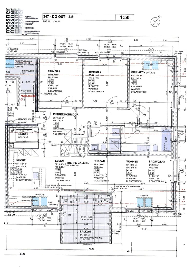 Grundriss Wohnung 4.5 Zimmer plus Galerie