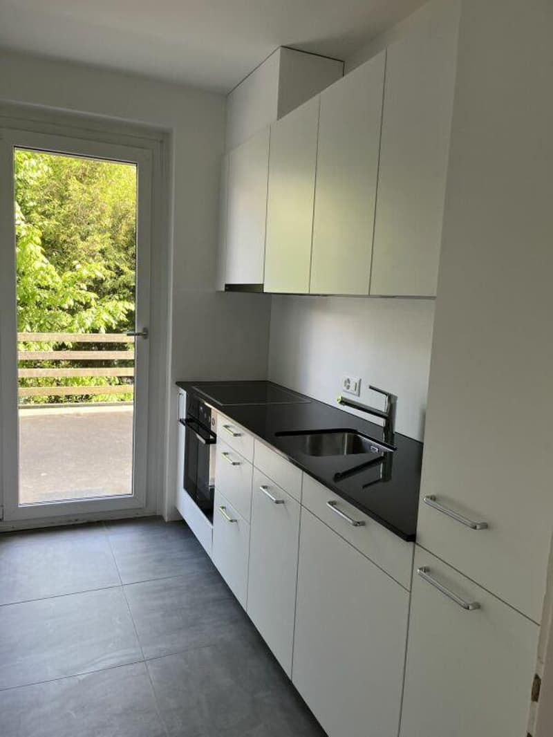 Küche Ansicht rechts<br>mit Zugang zu Terrasse