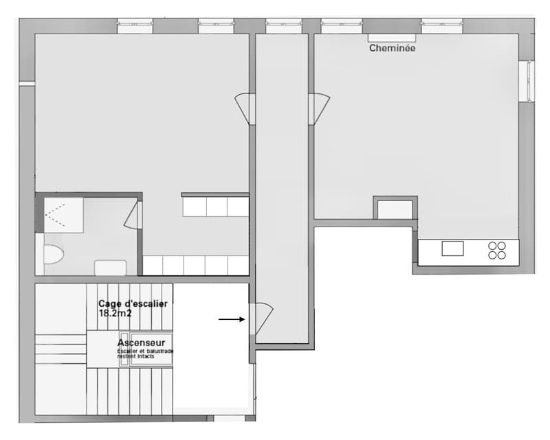 Appartement de 3 pièces, 3ème étage (7)