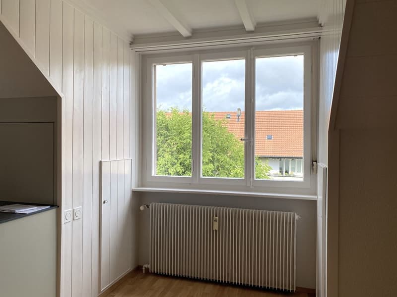 Studio en partie rénové, étage sous les toits (4)