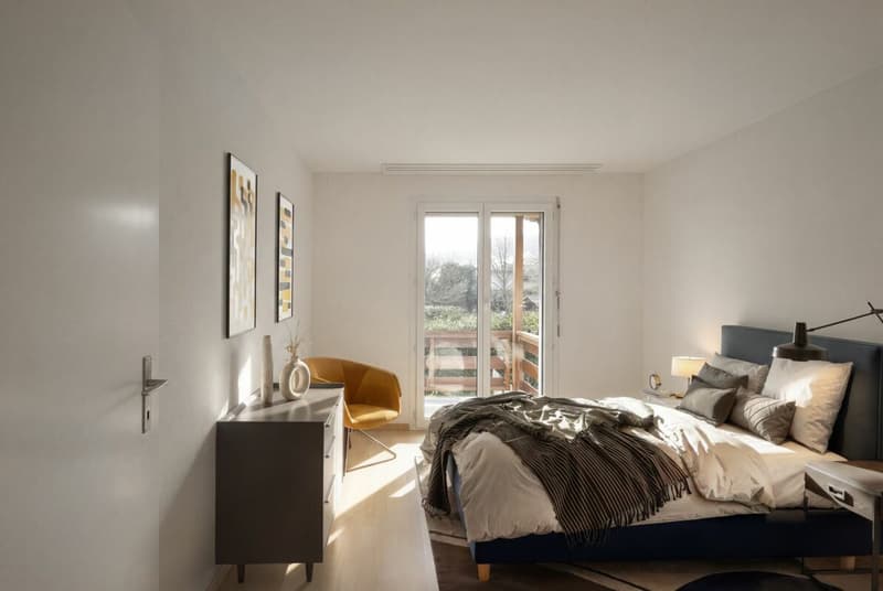 Schlafzimmer (mit KI möbliert)