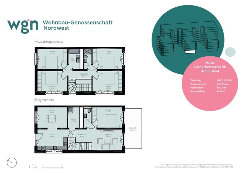Grundrissplan Volta Nord 6.5 Zwg-Mais EG GH rechts