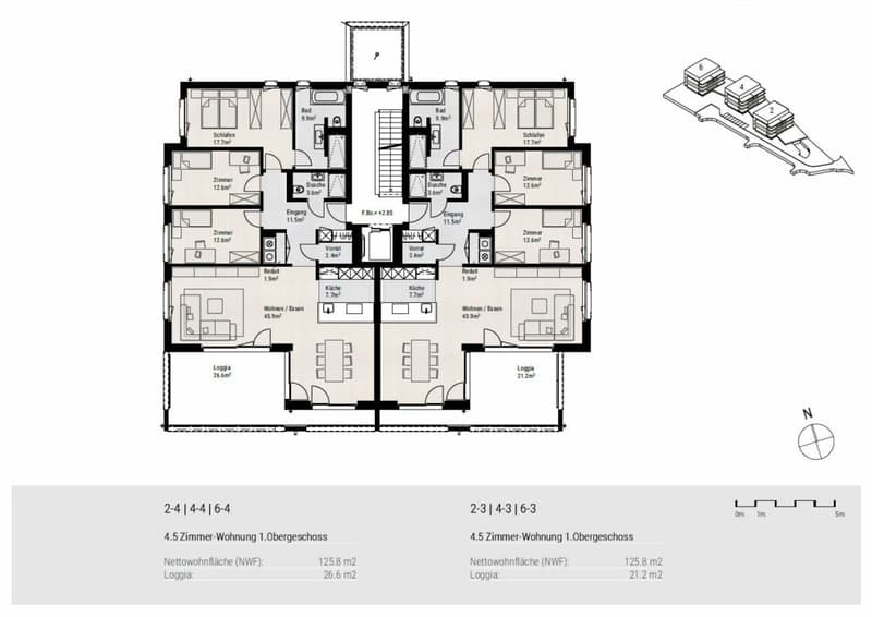 Moderne 4.5-Zimmer-Wohnung mit zwei Badezimmern, grosser Loggia und hochwertigem Ausbaustandard (14)