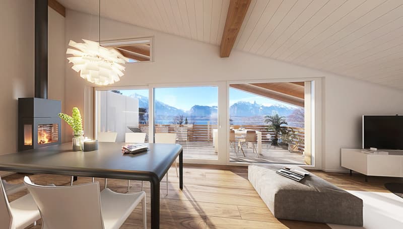 Neubau 4.5 Zimmer-Dachwohnung in Gunten (2)