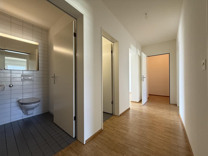 Korridor / Badezimmer (Beispielfoto aus baugleicher Wohnung an der Bäumlihofstrasse: Abweichungen sind möglich)