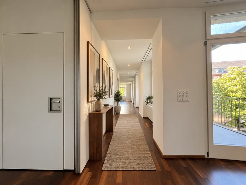 Korridor / Eingang (Foto einer baugleichen Wohnung mit beispielhafter Möblierung. Abweichungen sind möglich; die Wohnung wird unmöbliert vermietet)