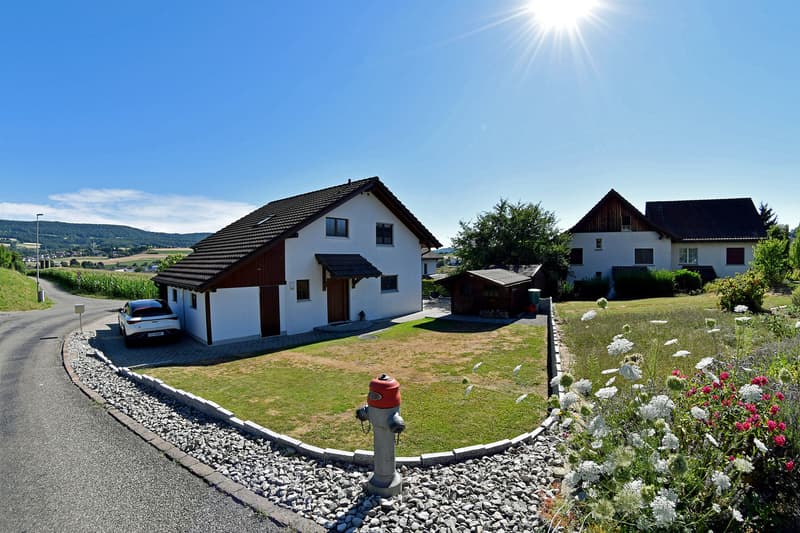Nord Fassade mit Hauszugang und schönem Umschwung