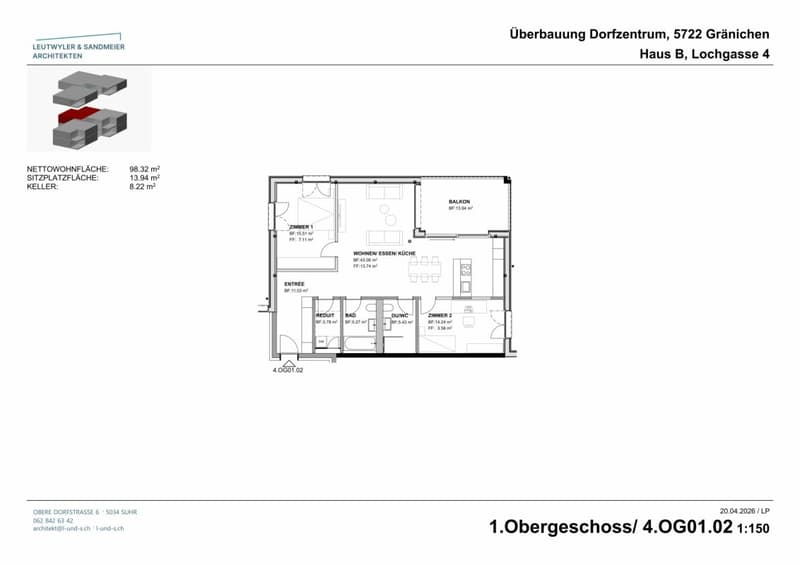 Haus B 1. OG 3 1/2 Zimmer