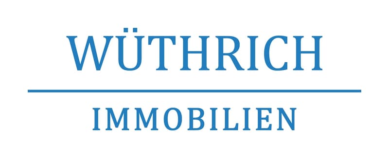 The image shows the logo for 'Wuthrich Immobilien', which appears to be a real estate company. The logo is written in blue text with a simple design.