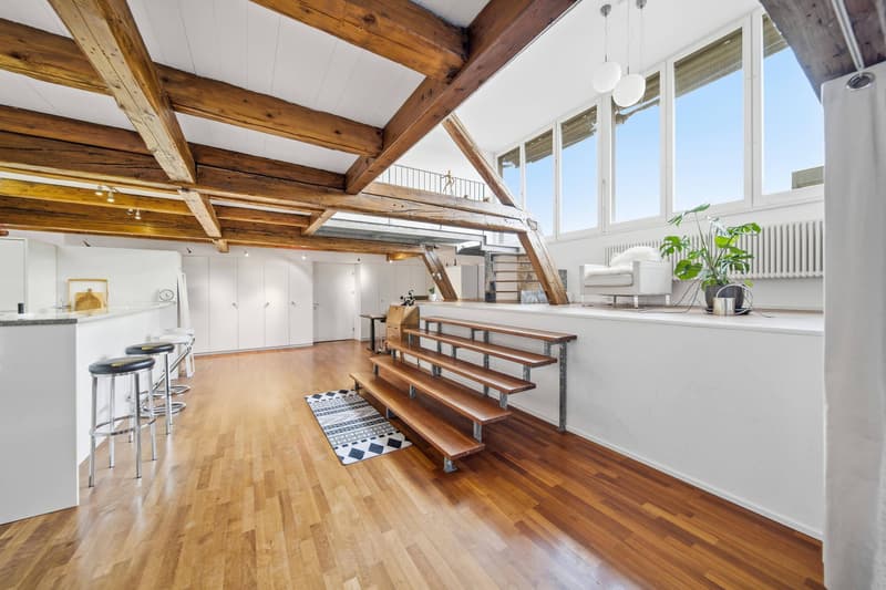 DUPLEX HISTORIQUE DE 6 PIÈCES AVEC TERRASSE SUR LE TOIT ET ESPRIT LOFT À LAUPEN ZH (8)