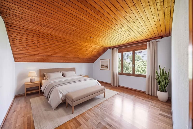 WOHNCHARME MIT WEITBLICK -  4.5 ZIMMER DACHWOHNUNG IN OBERWIL-LIELI (3)