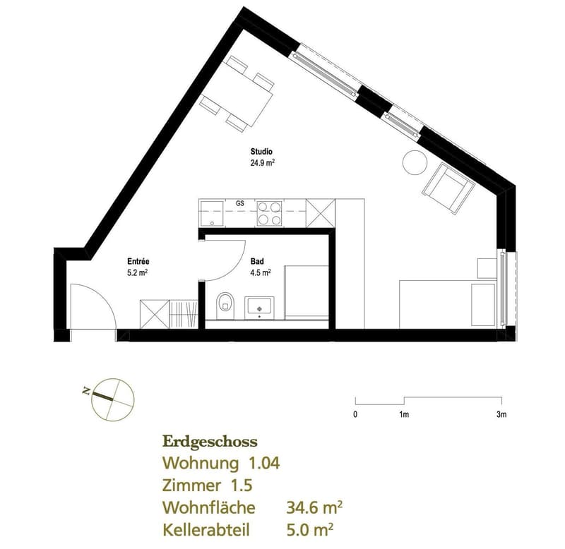 Appartement de 1,5 pièces à Zürich-Oerlikon à louer à partir du 1er juillet 2026 (3)
