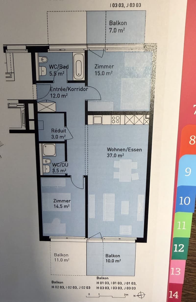 Rent a 3 ½ rooms apartment in Dübendorf/Hochbord (5 min from Stettbach station!) (2)