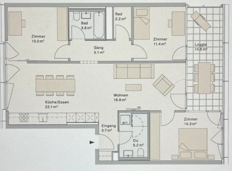 Appartement moderne 4.5 pièces avec grande loggia (8)