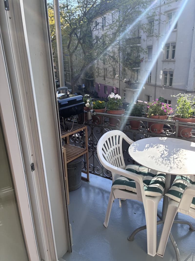 Helles möbliertes 3-Zimmer-Apartment mit sonnigem Balkon im Herzen von Zürich (19. Juni - 31. Juli) (4)