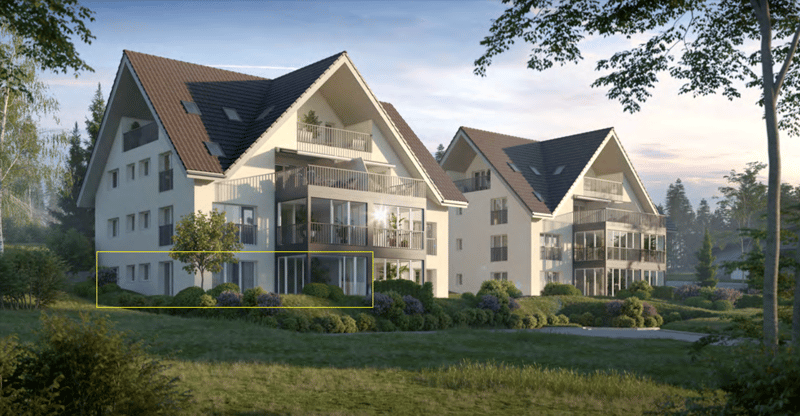 Appartement moderne au rez-de-chaussée, loyer incluant 2 places de garage, atelier, espace de jardin, serre (2)