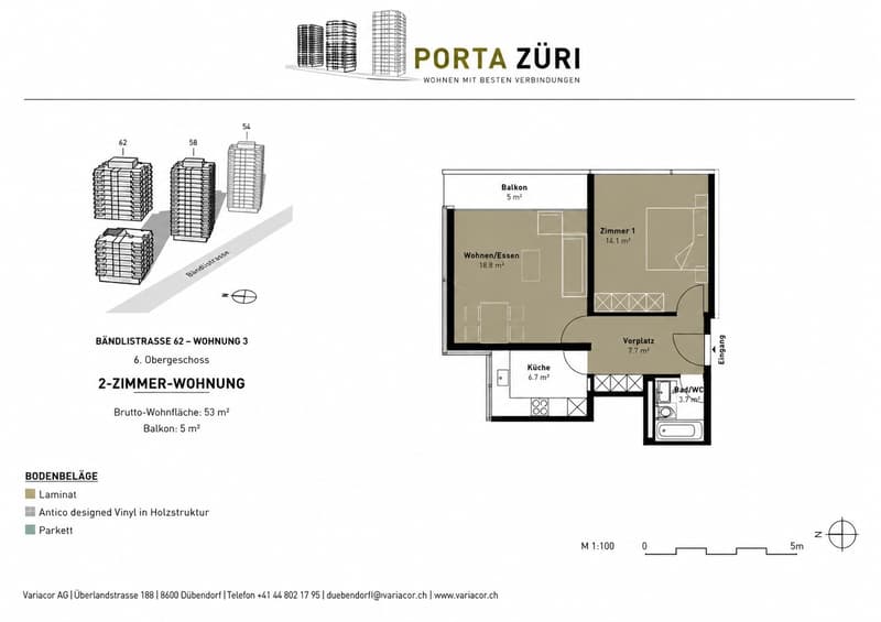 Bright 2-room apartment on the 6th floor with balcony & underground parking - Subtenant from 01.08.2026 (9)