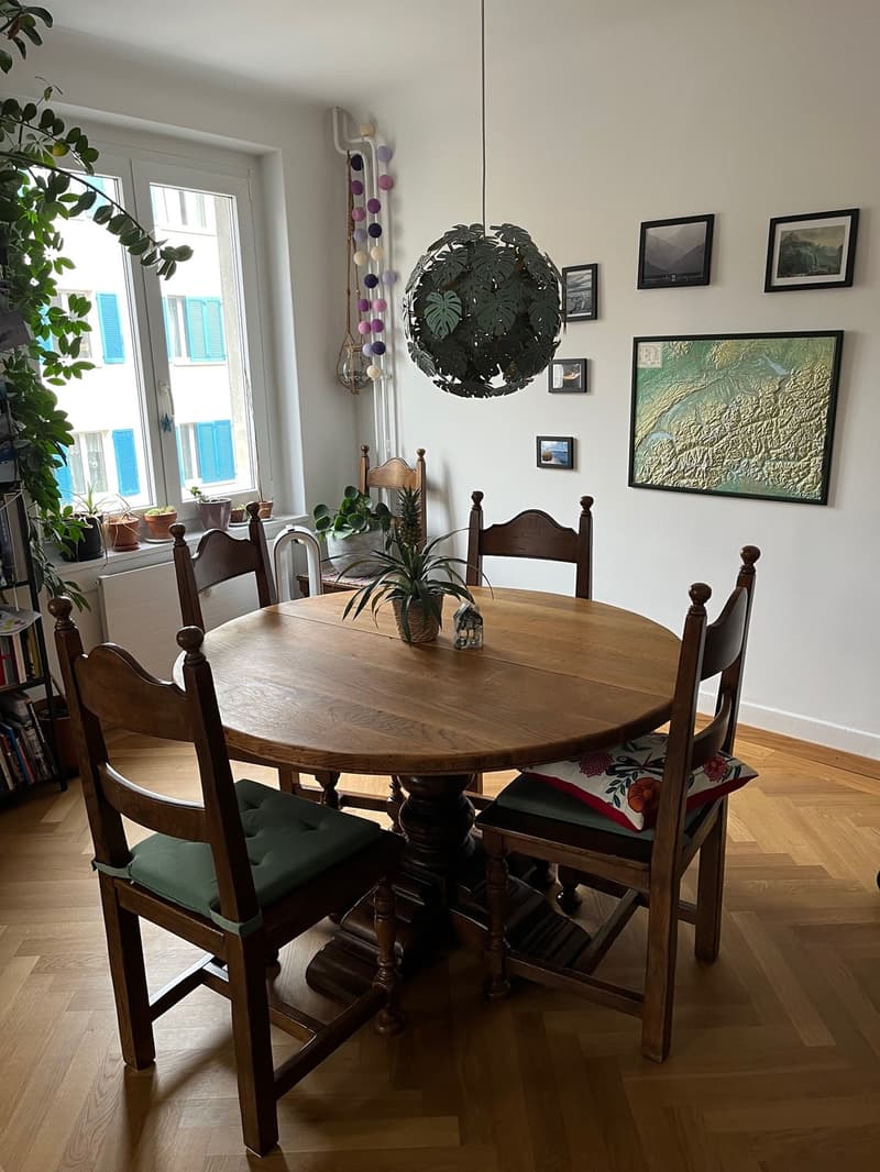 geräumiges Wohn-Esszimmer mit Nordbalkon