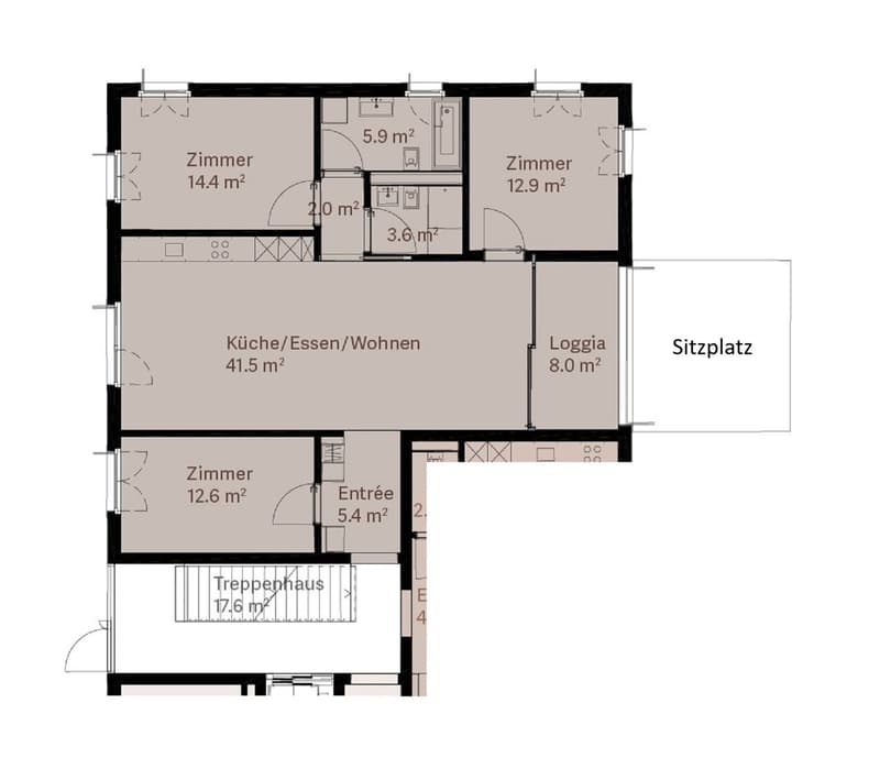Appartement en copropriété de 4,5 pièces avec espace de sièges privé (9)