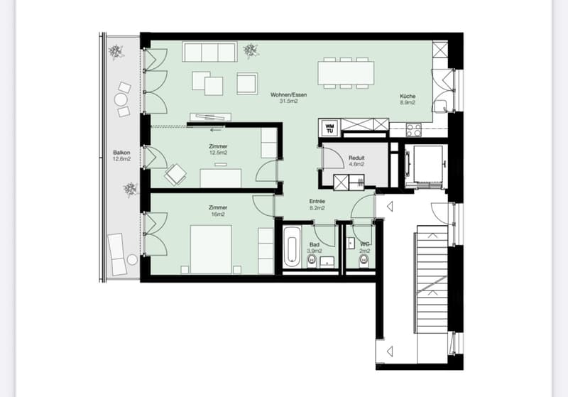 Charmant appartement 3.5 pièces dans le quartier Zwicky, recherche sous-locataire (2)