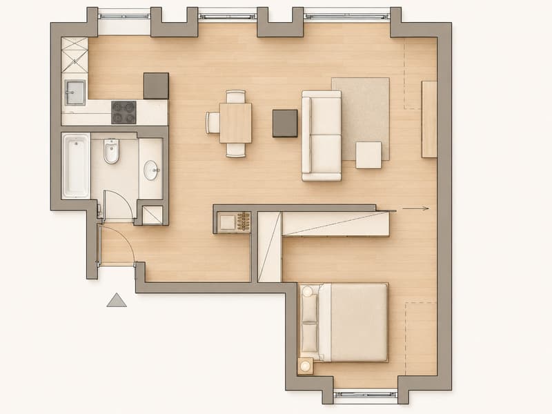Appartement meublé 2.5 pièces jusqu'au 30.08.2026, central, calme, lumineux (2)