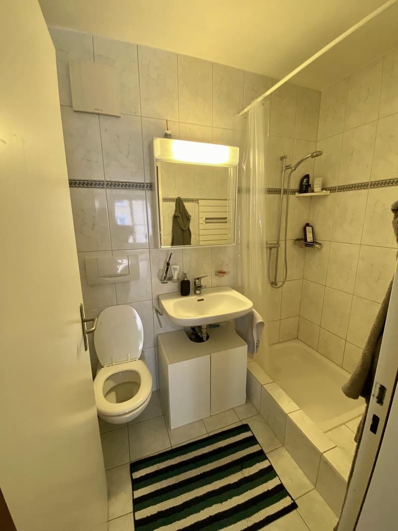 Bathroom with currently used room