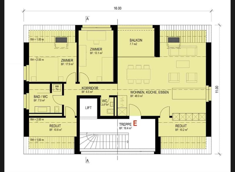 Grosszügige 3.5-Zimmer-Dachwohnung mit Loggia und Carport in Ermensee (2)