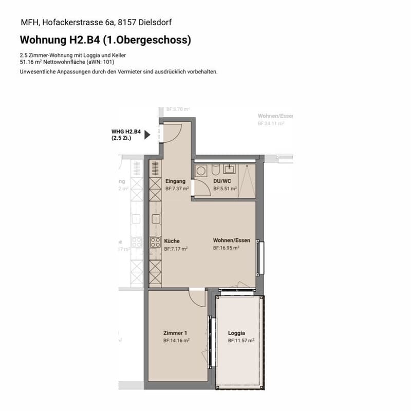 Moderne 2.5-Zimmer-Neubauwohnung (51.16 m²) (9)
