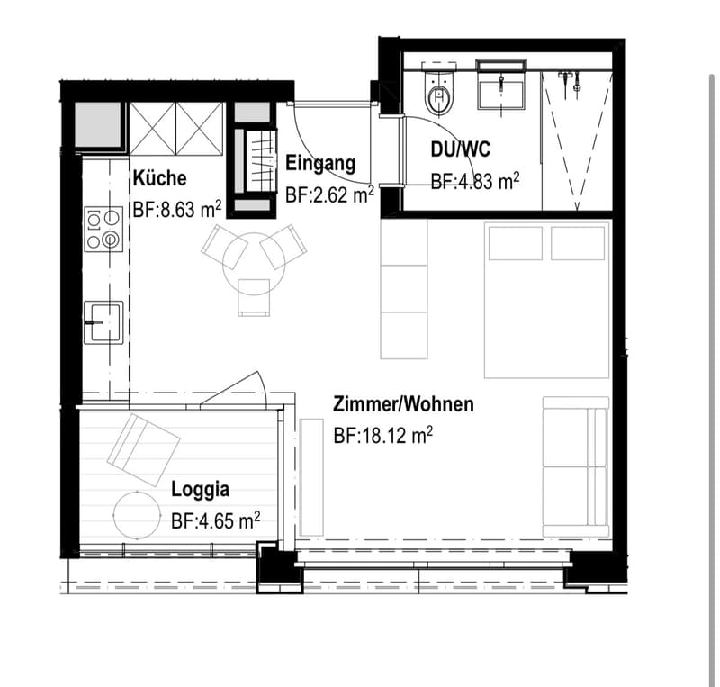 Sous-location temporaire d'un appartement de 1,5 pièces près de la gare de Zurich (2)
