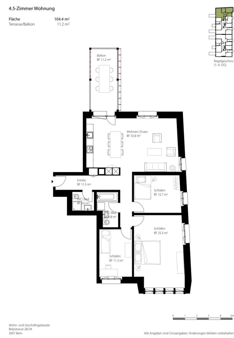 Appartamento di 4,5 locali luminoso con ampio balcone nel popolare quartiere di Mattenhof (8)