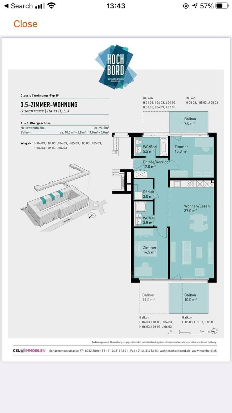 Modern 3.5-Room Apartment in Dübendorf (Hochbord) Minergie Standard, 2 Balconies, 2 Cellars & Parkingspace (3)