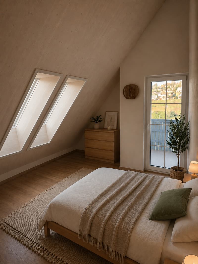 Appartement en mansarde lumineux avec grand balcon et équipements modernes (2)